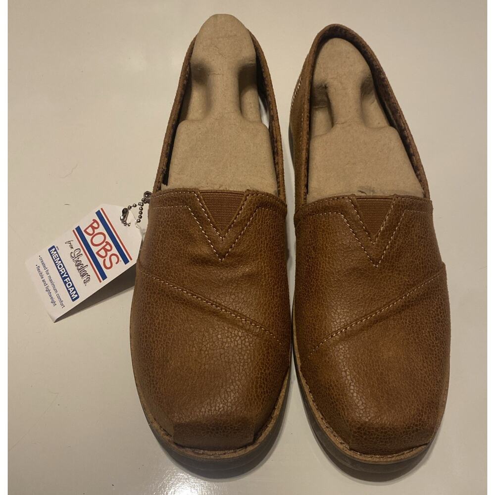 Skechers Bobs Memory Foam Brown Women 10 Slip On Comfort Shoes